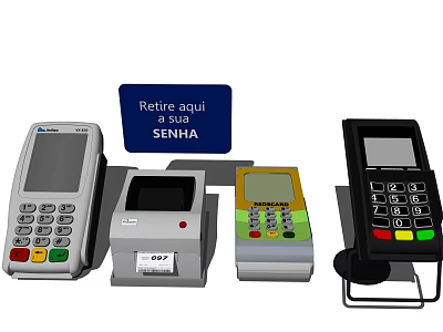Essential Business Equipment Including Payment Terminals And POS Devices For Retail Checkout 3d model