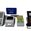 Essential Business Equipment Including Payment Terminals And POS Devices For Retail Checkout