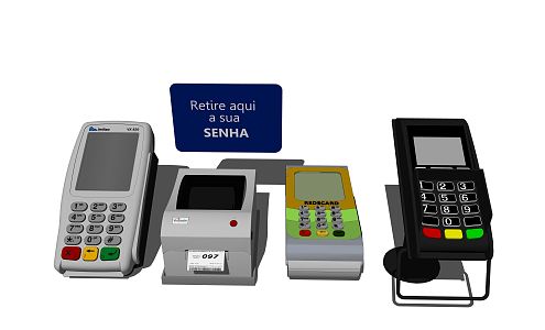 Modern credit card machine 3d model