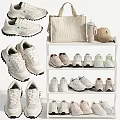 Multi Layer White Shoe Rack For Storing Casual Sneakers And Displaying Practical Daily Fashion Accessories