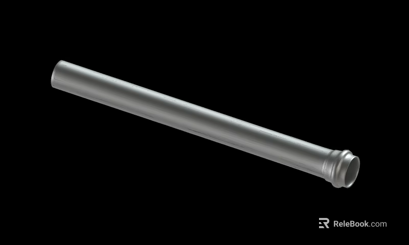 High Quality Silver Metal Pipe With Smooth Surface And Fitted End Connection 3d model 