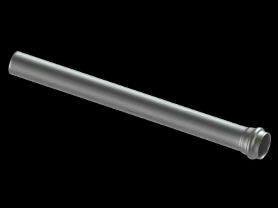 High Quality Silver Metal Pipe With Smooth Surface And Fitted End Connection 3d model