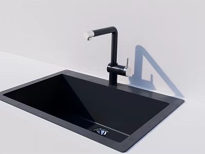 Modern dish washing basin kitchen sink 3d model