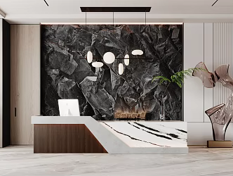 Modern Front Office Front Desk 3d model