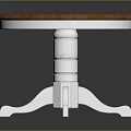 Round Dining Table With Wooden Tabletop And White Central Pedestal Curved Feet