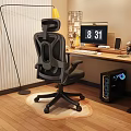 Ergonomic Mesh Back Office Chair in Home Office Setup with Computer Desk and Monitor