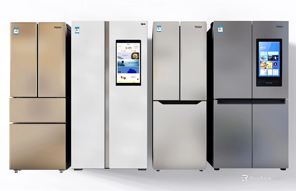 Modern Refrigerators With Smart Screens And Multiple Color Options For Kitchen 3d model