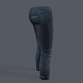 Trendy Slim Fit Dark Blue Jeans With Distressed Knees And Cuffed Ankles