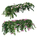 Lush Hanging Vines With Green Leaves And Red Pink Blooms For Garden Decoration