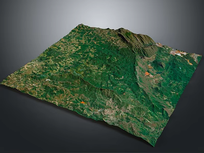 3D Mountainous Terrain Model With Green Vegetation And Elevated Landforms 3d model