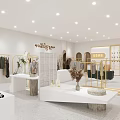 Bright Modern Clothing Store Interior With Mannequins Apparel Racks Bags And Flower Bouquets