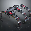 Mechanical Multi Legged Household Device With Black Red Silver Joints And Functional Parts