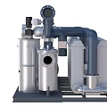Integrated Industrial Equipment With Pipes Metal Tanks Control Panel And Compressor