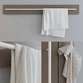 Gray Wall Mounted Bathroom Cabinet Rack With White Towel Design 3d model