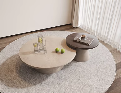 Tea Table Mother Coffee Table Tea Set Ornaments Round 3d model