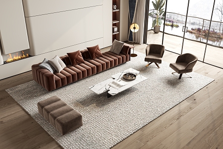 Modern Sofa Coffee Table Combination Sofa 3d model