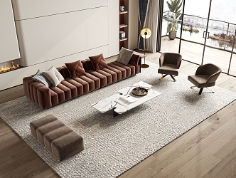 Modern Sofa Coffee Table Combination Sofa 3d model