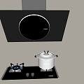 Range Hood Gas Stove Hood Stove Kitchenware 3d model