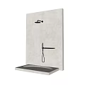Modern Black Wall Mounted Shower System With Rainfall Head And Handheld Sprayer 3d model