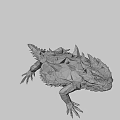Low Poly Reptile Lizard Design With Geometric Scales Spikes And Open Mouth