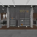 Modern Clothing Store Interior With Glass Window Display Mannequins Shelves And Lighting