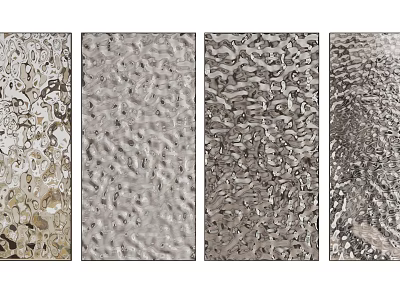 Decorative Wall Panels With Different Textured Metallic Finishes For Interior Design 3d model