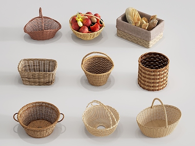 Rattan Storage Basket Weaving Basket Rattan Basket Bamboo Basket Bamboo Basket model