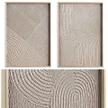 Abstract Textured Decorative Wall Art With Wooden Frame And Beige Tones