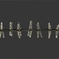 Rustic Wooden Sticks Tied with Ropes Forming Simple Barrier Structure with Rough Texture 3d model