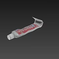 Daily Use Toothpaste in Red and White Tube with Blue Accent Design for Oral Care
