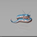 Fantasy Creature Character with Blue Pink Body Tentacles in Cartoon 3D Design Curled Form
