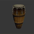 Traditional Wooden Conga Drum Percussion Instrument With Metal Hardware And Natural Drumhead