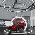 Red Mazda 240 TURBO Showcased in Modern Showroom with Innovative Safety Technology