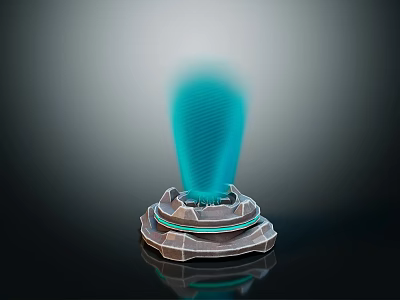 Modern Computer Device With Blue LED Glow And Multi Layer Base Structure 3d model