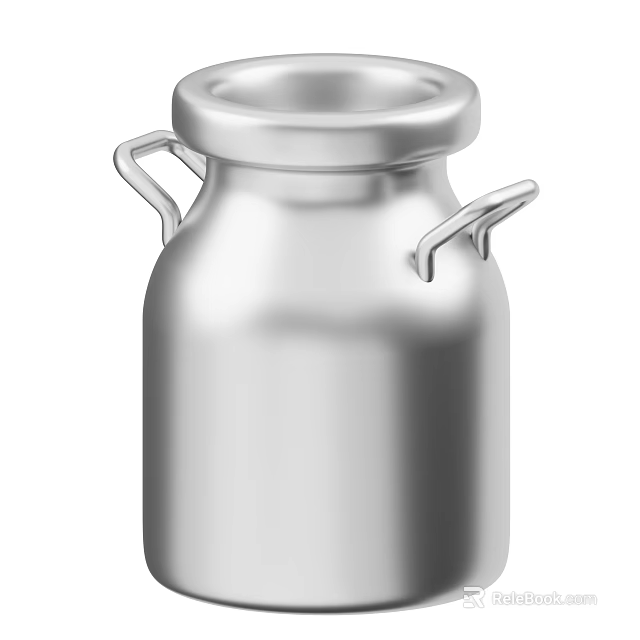 Stylish Silver Metal Spice Jar With Double Handles For Kitchen Storage 3d model 