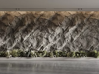 Modern rock background wall 3d model