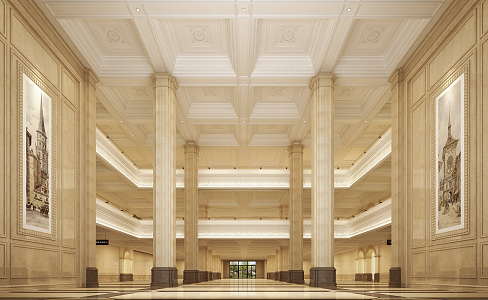 European-style hall 3d model