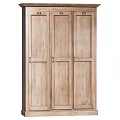 Natural Wooden Decorative Cabinet With Three Door Simple Rustic Design
