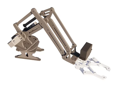 Industrial Robotic Arm With Metal Frame Articulated Joints Gripper And Stable Base 3d model