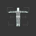 Game Movie Character In White Shirt Black Pants With Arms Outstretched Dark Background