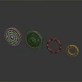Ornamental Metallic Circular Decorative Rings With Patterned Designs Various Colors Different Sizes