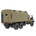 Olive Green Ural Military Truck With Six Wheels And Cargo Compartment