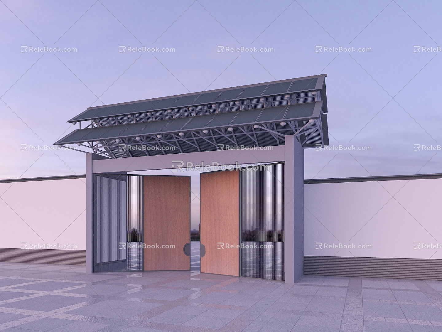 Archway Gate Head Gate Chinese Gate Entrance 3d model