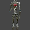 Game Movie Character Mechanical Robot Featuring Complex Metal Structure Detailed Joint Design And Headlight