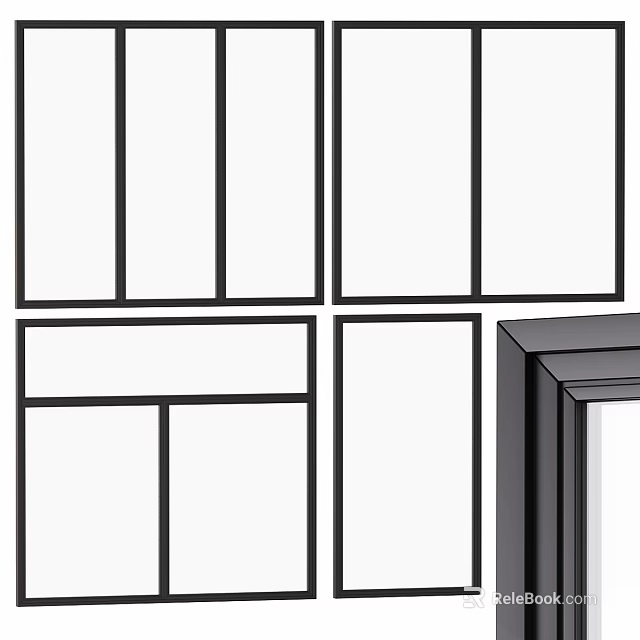 Modern Casement Window Design With Black Frame Clear Glass And Sleek Structure 3d model 
