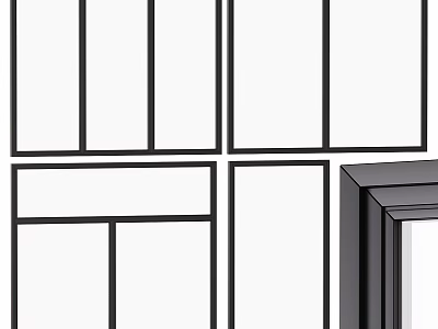Modern Casement Window Design With Black Frame Clear Glass And Sleek Structure 3d model