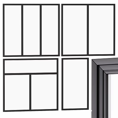 Modern Casement Window Design With Black Frame Clear Glass And Sleek Structure 3d model