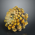 Fresh Juicy Ripe Pineapple With Vibrant Yellow Orange Scaly Texture On Dark Background