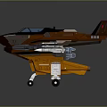 Detailed 3D Orange Fighter Aircraft Model With Cockpit Wings And Landing Gear