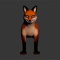 3D Modeled Fox Game Movie Character Red Fur White Underbelly Black Ears Paws Tail Tip